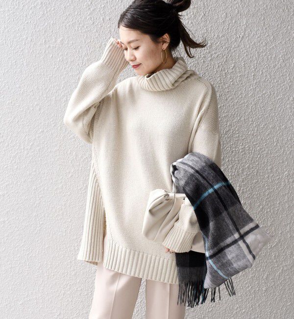 SHIPS for women「〈手洗い可能〉サイド スリット タートル プルオーバー」|ニット・セーター|