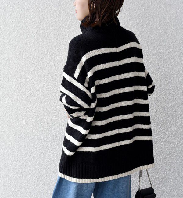 SHIPS for women「〈手洗い可能〉サイド スリット タートル プルオーバー」|ニット・セーター|