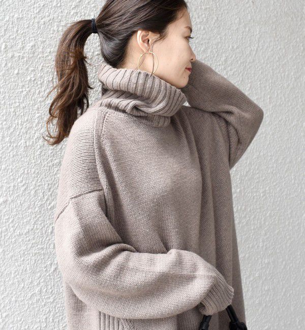 SHIPS for women「〈手洗い可能〉サイド スリット タートル プルオーバー」|ニット・セーター|