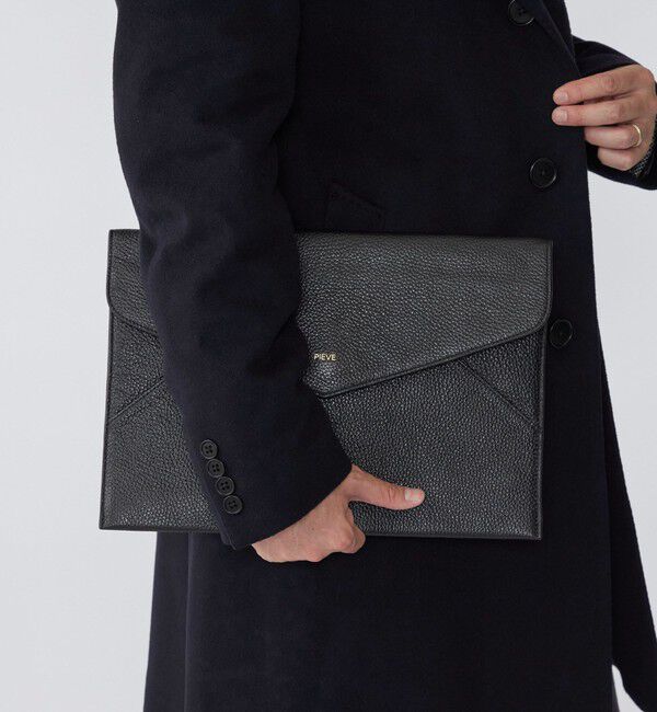 SHIPS「PIEVE:ドキュメント クラッチ バッグ」|クラッチバッグ|ブラック