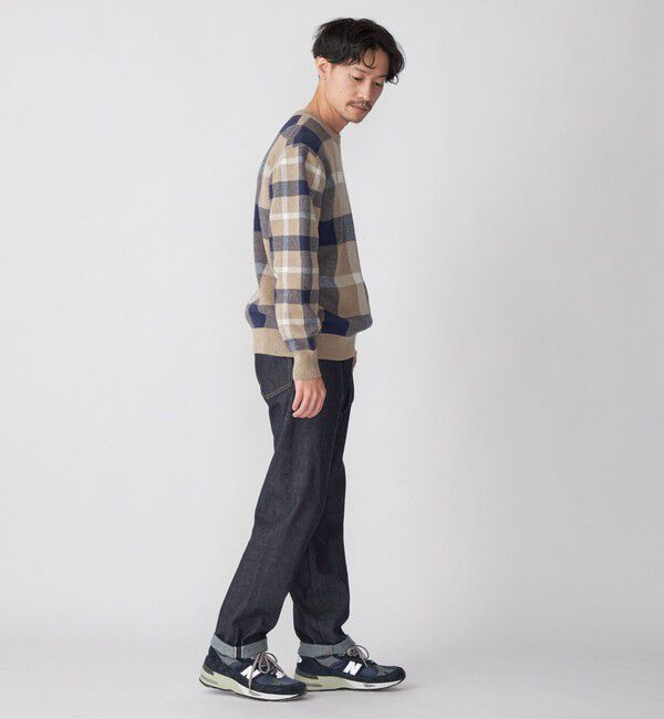 SHIPS「SHIPS:〈手洗い可能〉コットン カシミヤ チェック クルーネックニット」|ニット・セーター|