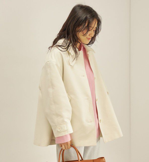 SHIPS for women「T/C ツイル ステンカラー ショート コート ◇」|ステンカラーコート|