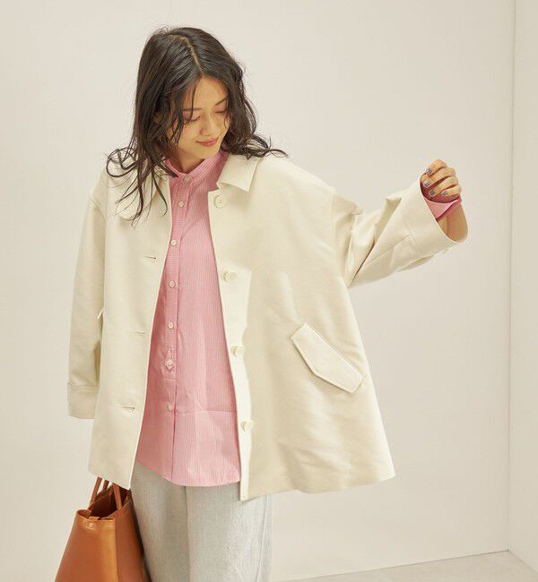 SHIPS for women「T/C ツイル ステンカラー ショート コート ◇」|ステンカラーコート|