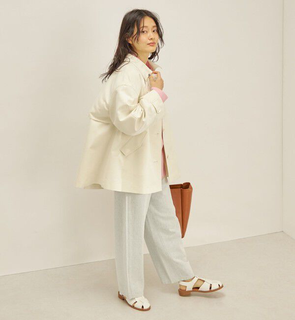 SHIPS for women「T/C ツイル ステンカラー ショート コート ◇」|ステンカラーコート|