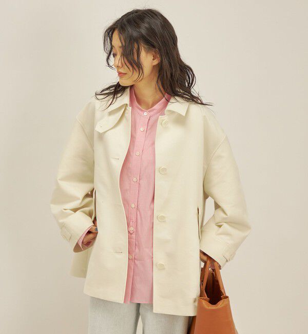 SHIPS for women「T/C ツイル ステンカラー ショート コート ◇」|ステンカラーコート|