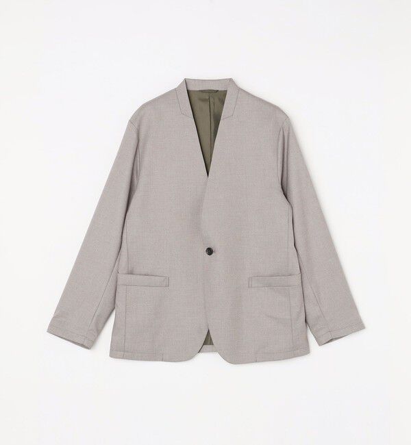 SHIPS Colors 「SHIPS Colors: 〈手洗い可能〉ウールライク ノーカラー ジャケット」|ノーカラージャケット|ベージュ系