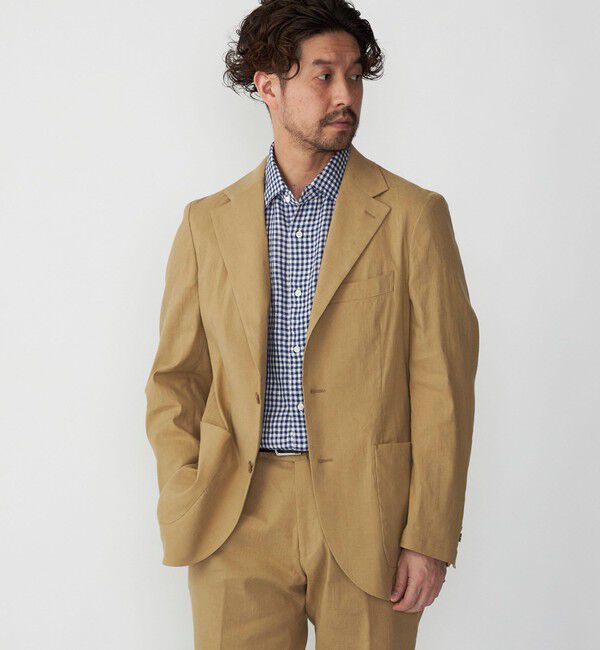 SHIPS「SHIPS:〈セットアップ対応/手洗い可能〉 イージー リネン ストレッチ ジャケット」|テーラードジャケット|