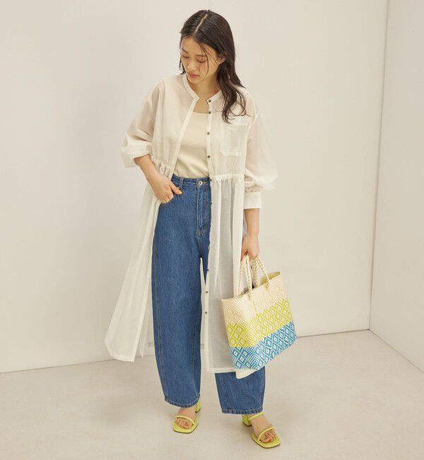 SHIPS for women「〈手洗い可能〉カールマイヤー 羽織り ワンピース◇」|ワンピース|オフホワイト