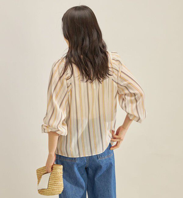 SHIPS for women「〈手洗い可能〉前後 2WAY シアー ストライプ ブラウス◇」|シャツ・ブラウス|