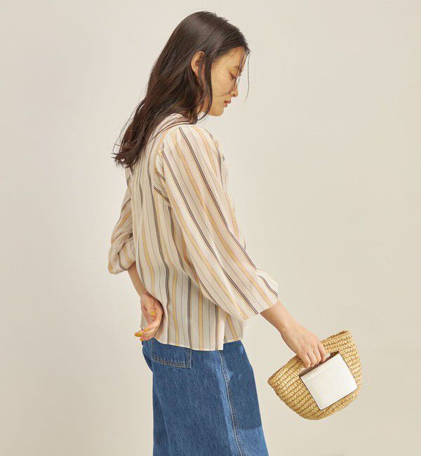 SHIPS for women「〈手洗い可能〉前後 2WAY シアー ストライプ ブラウス◇」|シャツ・ブラウス|