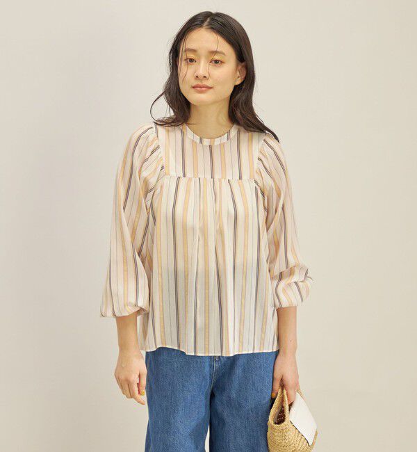 SHIPS for women「〈手洗い可能〉前後 2WAY シアー ストライプ ブラウス◇」|シャツ・ブラウス|