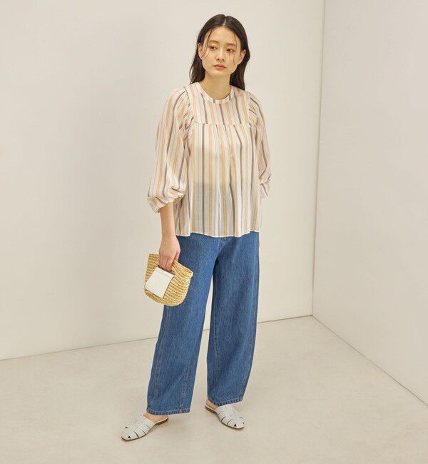 SHIPS for women「〈手洗い可能〉前後 2WAY シアー ストライプ ブラウス◇」|シャツ・ブラウス|