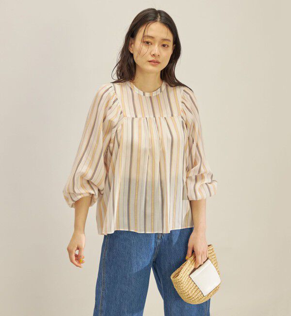 SHIPS for women「〈手洗い可能〉前後 2WAY シアー ストライプ ブラウス◇」|シャツ・ブラウス|