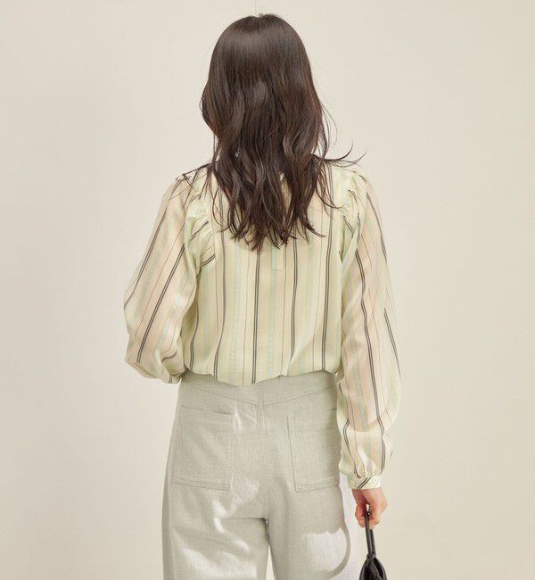 SHIPS for women「〈手洗い可能〉前後 2WAY シアー ストライプ ブラウス◇」|シャツ・ブラウス|