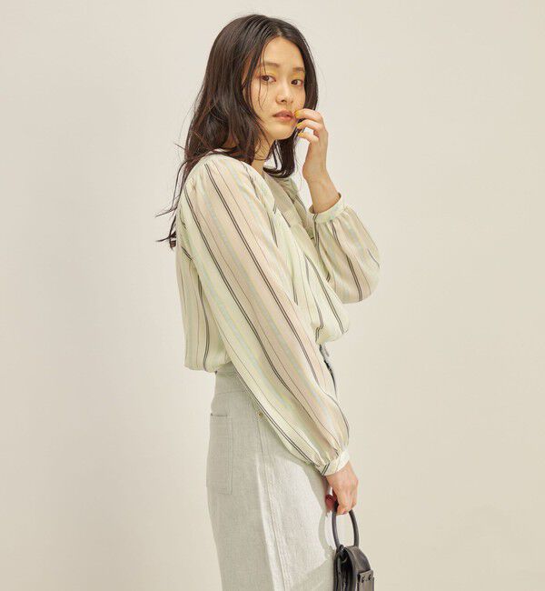 SHIPS for women「〈手洗い可能〉前後 2WAY シアー ストライプ ブラウス◇」|シャツ・ブラウス|