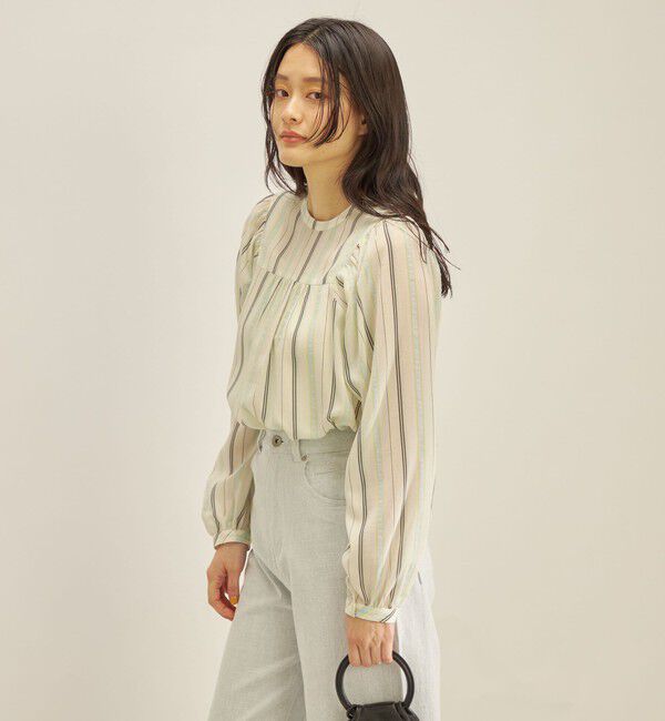 SHIPS for women「〈手洗い可能〉前後 2WAY シアー ストライプ ブラウス◇」|シャツ・ブラウス|