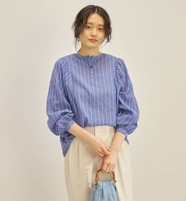 SHIPS for women「〈手洗い可能〉前後 2WAY シアー ストライプ ブラウス◇」|シャツ・ブラウス|