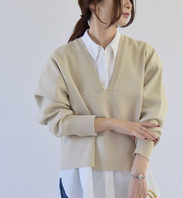 quaranciel「quaranciel:〈洗濯機可能〉クロップド Vネック プルオーバー」|その他|