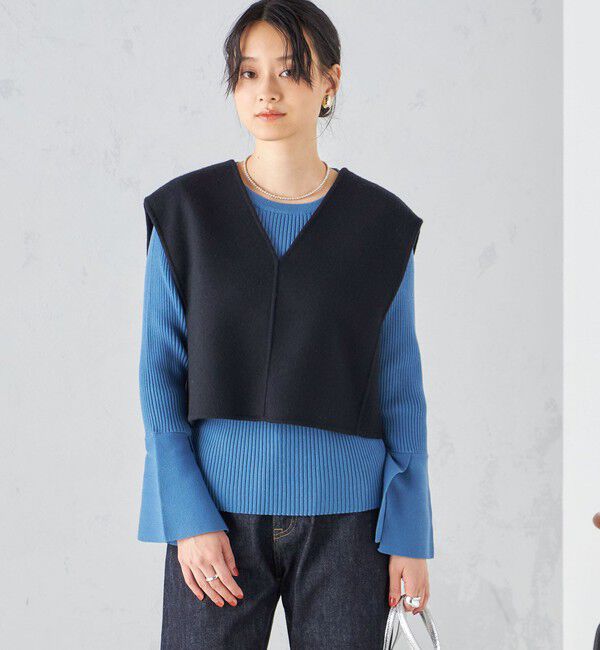 SHIPS for women「SUPER140 ジーロンウール オーバー ベスト ◇」|ベスト・ジレ|