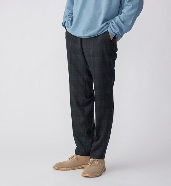 SHIPS「SHIPS: サキソニー ソロテックス ノープリーツ パンツ」|チノ|オリーブ