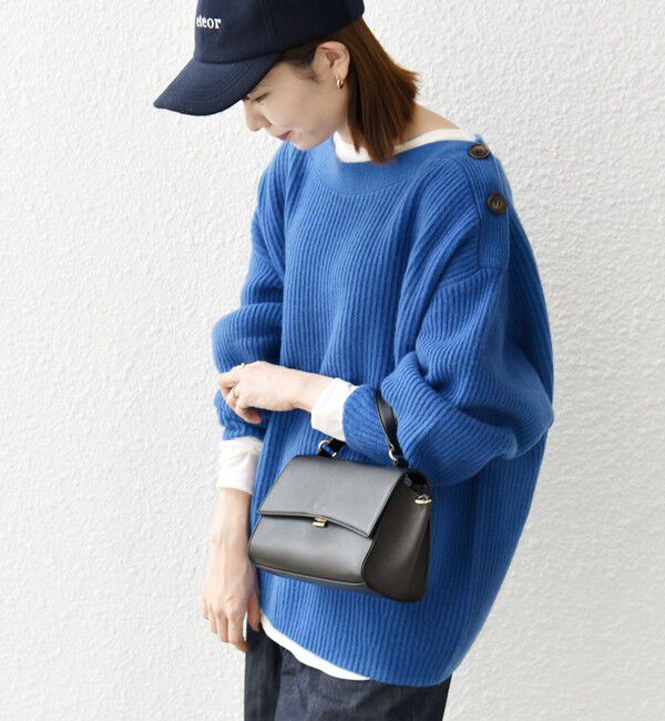 SHIPS any「SHIPS any: AQUA カシミヤ ミックス ボートネック ニット プルオーバー」|ニット・セーター|