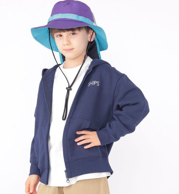 SHIPS KIDS「SHIPS KIDS:100～130cm / ロゴ フード ジップ パーカー」|パーカー|