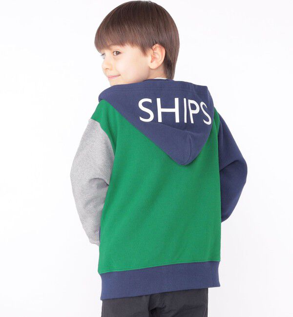 SHIPS KIDS「SHIPS KIDS:100～130cm / ロゴ フード ジップ パーカー」|パーカー|