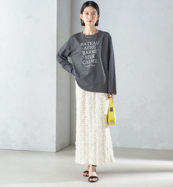 SHIPS for women「ローズ ペトール ロング スリーブ プリント TEE」|Tシャツ・カットソー|