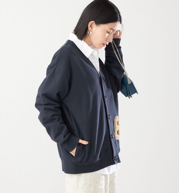SHIPS for women「【SHIPS別注】81BRANCA:〈洗濯機可能〉レタード スウェット カーディガン」|カーディガン|
