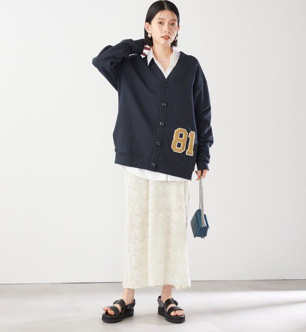 SHIPS for women「【SHIPS別注】81BRANCA:〈洗濯機可能〉レタード スウェット カーディガン」|カーディガン|