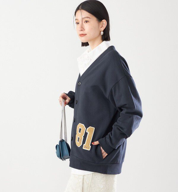 SHIPS for women「【SHIPS別注】81BRANCA:〈洗濯機可能〉レタード スウェット カーディガン」|カーディガン|