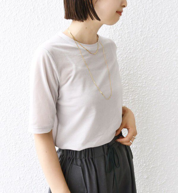 SHIPS for women「〈手洗い可能〉シアー ショートスリーブ プルオーバー」|Tシャツ・カットソー|