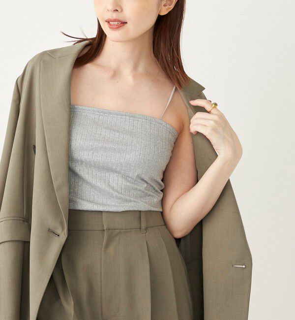 SHIPS Colors 「SHIPS Colors:〈洗濯機可能〉ハリヌキ ラメ カップ付き キャミソール」|インナー|