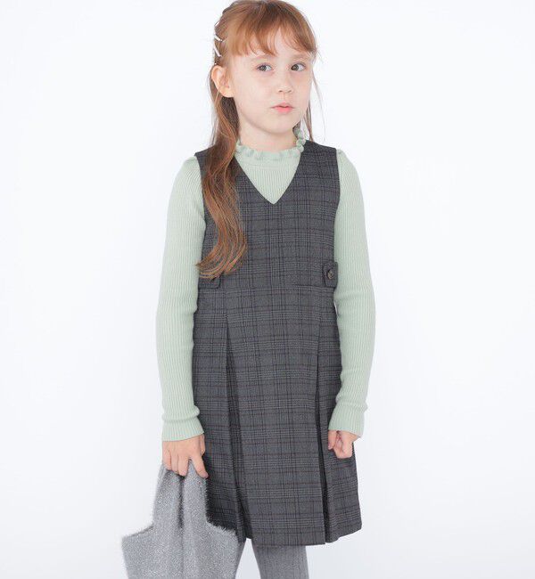 SHIPS KIDS「SHIPS KIDS:100～130cm / チェック ジャンパー スカート」|ワンピース|