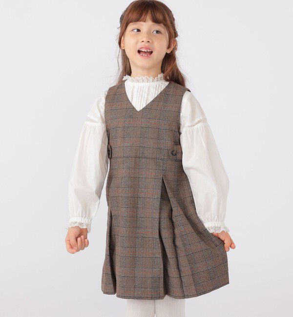 SHIPS KIDS「SHIPS KIDS:100～130cm / チェック ジャンパー スカート」|ワンピース|