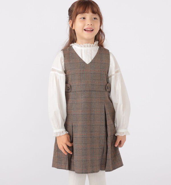 SHIPS KIDS「SHIPS KIDS:100～130cm / チェック ジャンパー スカート」|ワンピース|