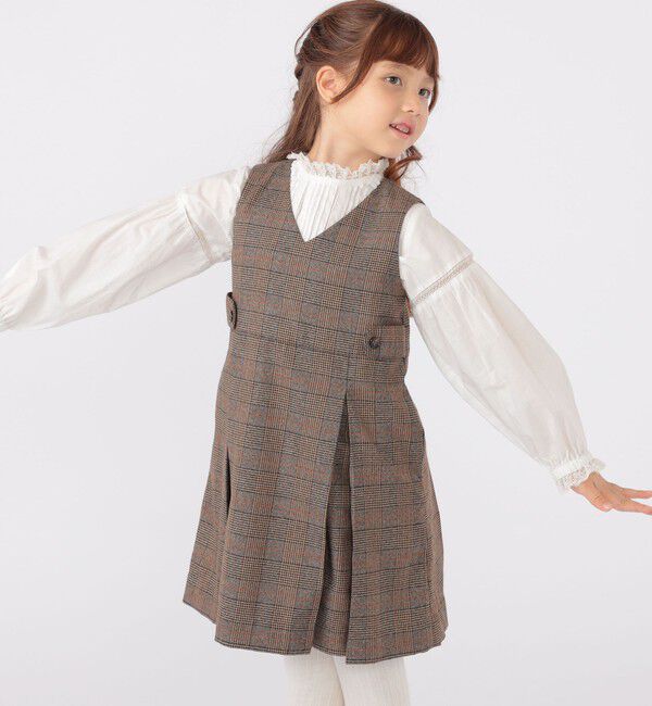 SHIPS KIDS「SHIPS KIDS:100～130cm / チェック ジャンパー スカート」|ワンピース|