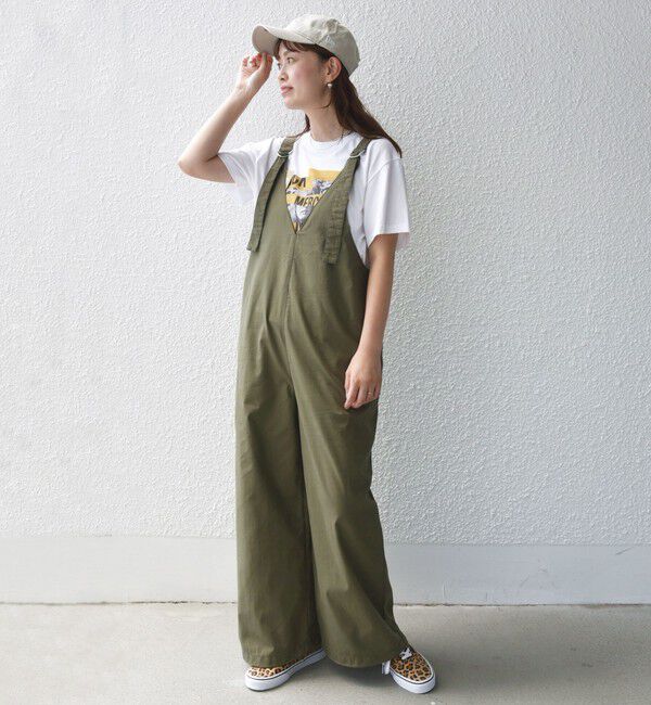 SHIPS for women「〈洗濯機可能〉ミリタリー 裾 ドロスト オールインワン」|オールインワン|