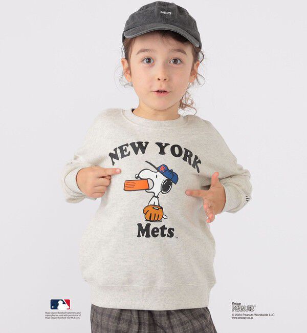 SHIPS KIDS「SHIPS KIDS:100～125cm / スヌーピー&times;MLB スウェット」|スウェット・ジャージ|アイボリー