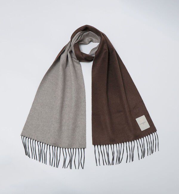 SHIPS「PIACENZA: シルク カシミヤ リバーシブル マフラー」|マフラー|ブラウン