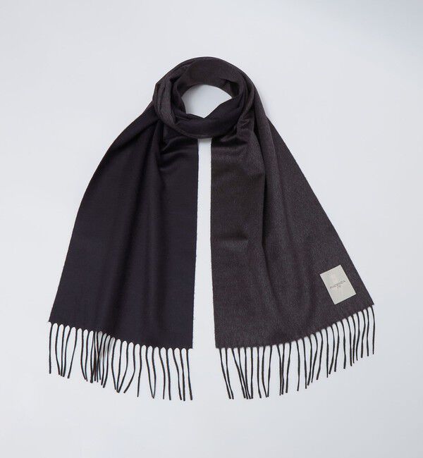 SHIPS「PIACENZA: シルク カシミヤ リバーシブル マフラー」|マフラー|ネイビー