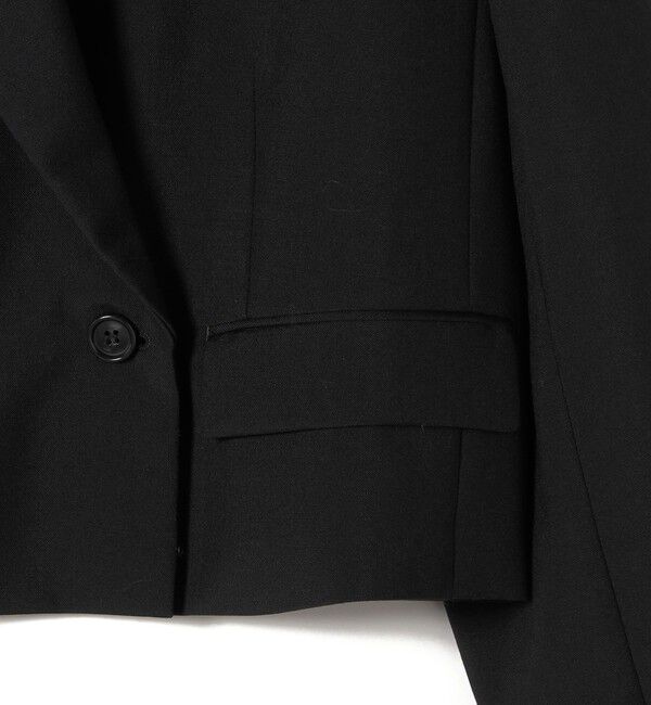 SHIPS for women「SHIPS Primary Navy Label: モヘヤ ポプリン クロップド ジャケット」|テーラードジャケット|