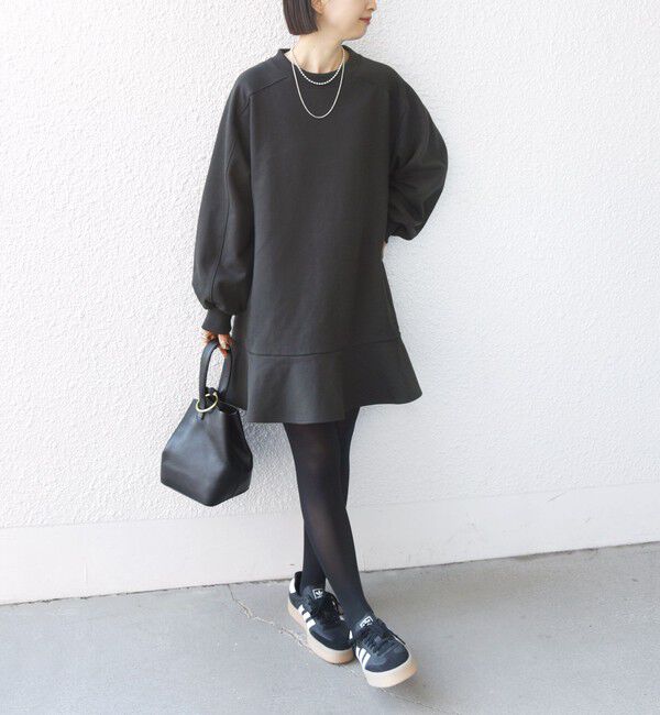 SHIPS for women「【WEB限定】〈着丈が選べる/手洗い可能〉裏毛 フレア チュニック」|チュニック|チャコールグレー