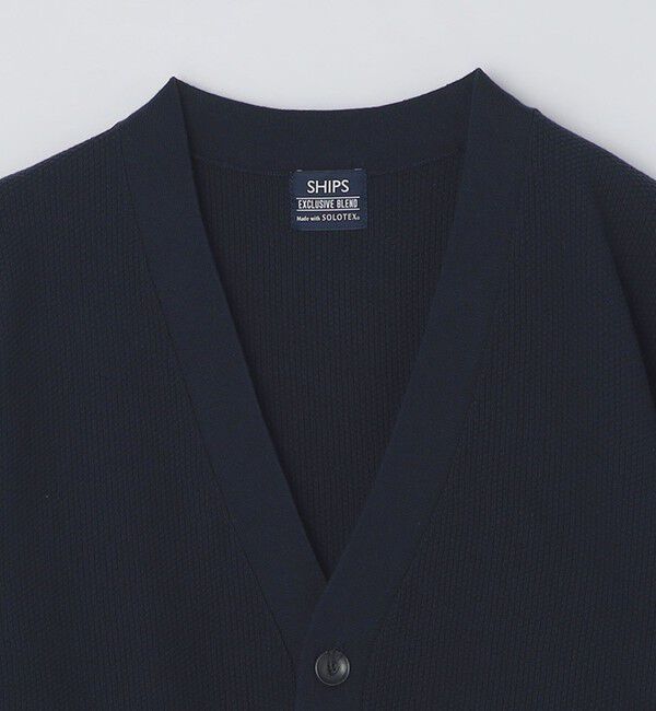 SHIPS「SHIPS:〈洗濯機可能〉SOLOTEX(R) 12ゲージ ピケ Vネック カーディガン」|カーディガン|