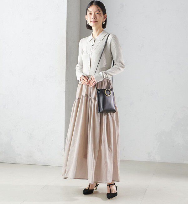 SHIPS for women「〈手洗い可能〉ポロ 衿 シアー ティアード ワンピース」|ワンピース|