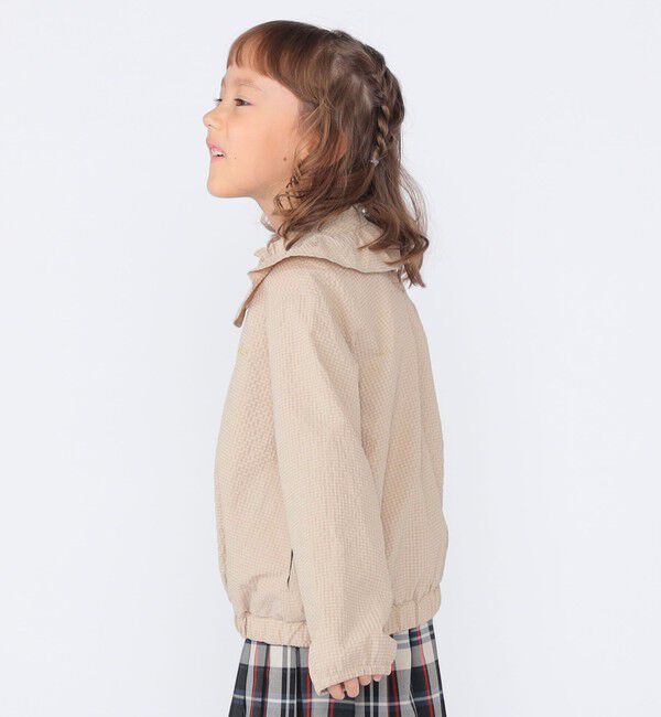 SHIPS KIDS「SHIPS KIDS:100～130cm /〈UVカット/洗濯機可能〉フリル パーカ」|ブルゾン・スタジャン|
