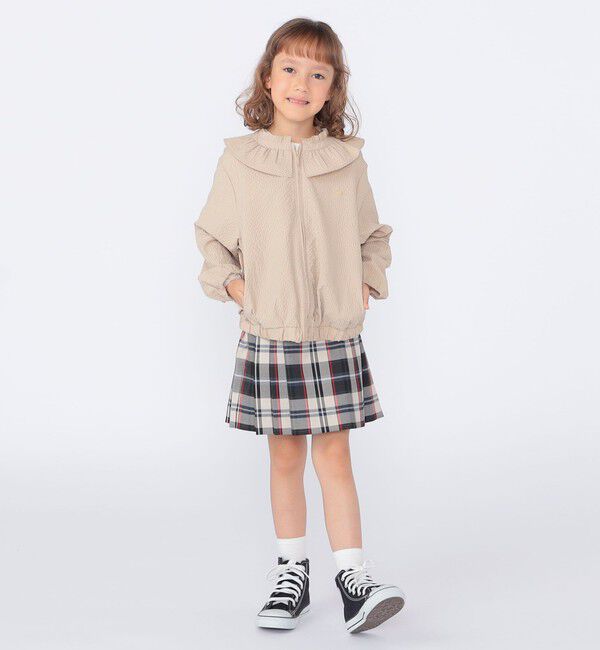SHIPS KIDS「SHIPS KIDS:100～130cm /〈UVカット/洗濯機可能〉フリル パーカ」|ブルゾン・スタジャン|