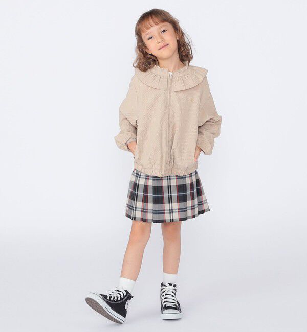 SHIPS KIDS「SHIPS KIDS:100～130cm /〈UVカット/洗濯機可能〉フリル パーカ」|ブルゾン・スタジャン|