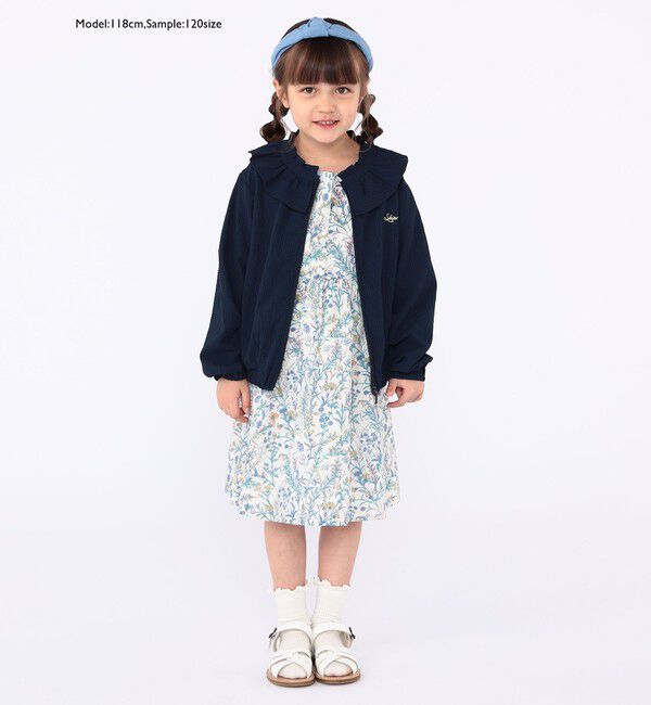 SHIPS KIDS「SHIPS KIDS:100～130cm /〈UVカット/洗濯機可能〉フリル パーカ」|ブルゾン・スタジャン|