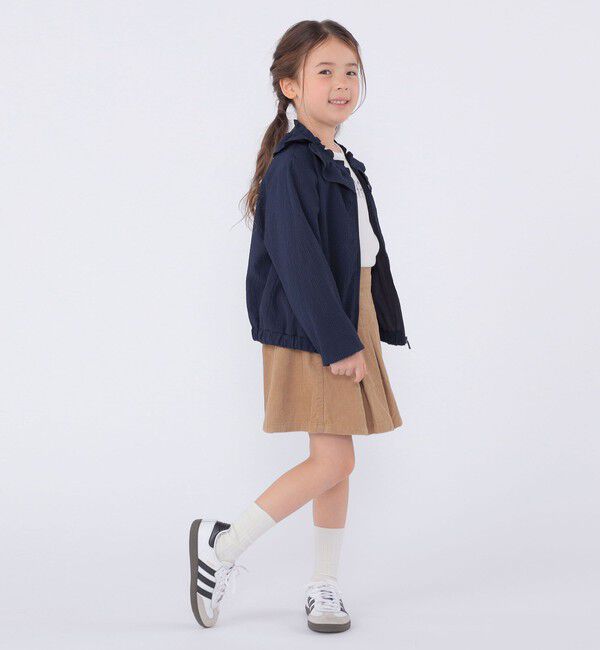 SHIPS KIDS「SHIPS KIDS:100～130cm /〈UVカット/洗濯機可能〉フリル パーカ」|ブルゾン・スタジャン|